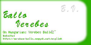 ballo verebes business card